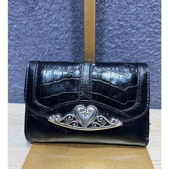 Brighton Metal Bifold Wallet Black With 17 Compartments - Picture 1 of 11